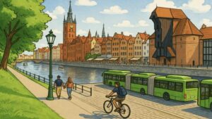 Promenade in Danziger Altstadt.